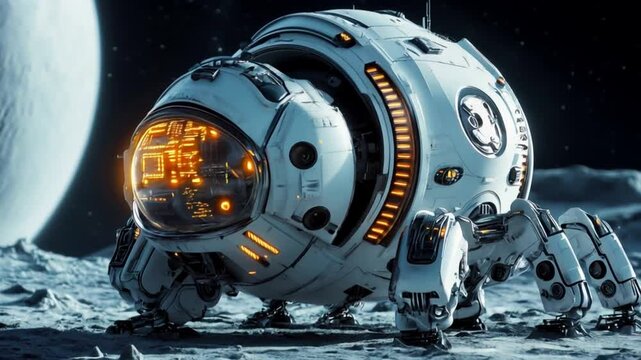 robot lands in space