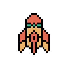 Fototapeta premium rocket vehicle design pixel art