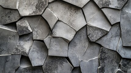 Grey Stone Wall Texture Abstract Geometric Background