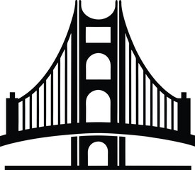 Golden gate bridge silhouette, Golden gate bridge icon, bridge vector silhouette illustration 