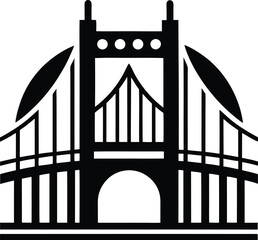 Golden gate bridge silhouette, Golden gate bridge icon, bridge vector silhouette illustration 