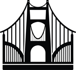 Golden gate bridge silhouette, Golden gate bridge icon, bridge vector silhouette illustration 