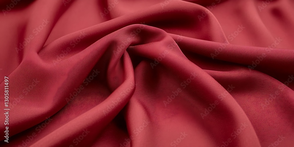 Poster elegant folds of textured crimson fabric creating a luxurious pattern