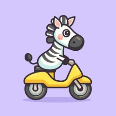 Cute Zebra Riding Scooter