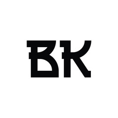 BK monogram logo design letter text name symbol monochrome logotype alphabet character simple logo