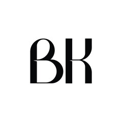 BK monogram logo design letter text name symbol monochrome logotype alphabet character simple logo