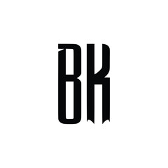 BK monogram logo design letter text name symbol monochrome logotype alphabet character simple logo
