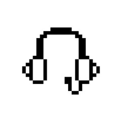Obraz premium headphone retro design pixel art