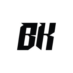 BK monogram logo design letter text name symbol monochrome logotype alphabet character simple logo