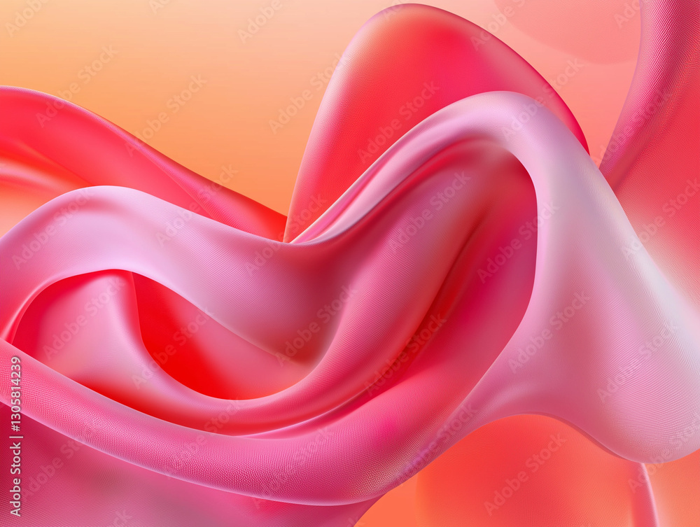 Poster elegant abstract 3d curves: soft, flowing lines and empty space, perfect for backgrounds, design,