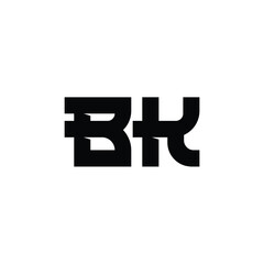 BK monogram logo design letter text name symbol monochrome logotype alphabet character simple logo