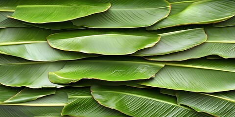 Overlapping vibrant foliage of tropical leaves creating a textured surface