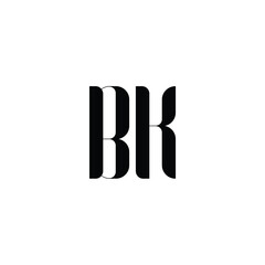 BK monogram logo design letter text name symbol monochrome logotype alphabet character simple logo