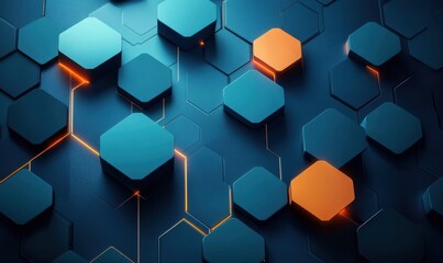 Glowing hexagons abstract background for tech and innovation designs