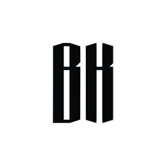 BK monogram logo design letter text name symbol monochrome logotype alphabet character simple logo
