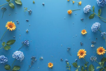 Fototapeta premium Vibrant Sky Blue Solid Background Texture for Uplifting and Joyful Design