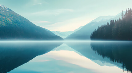 Blue infinity background: elegant low light photography for modern designs and creative projects. Tranquil - Lake. Illustration