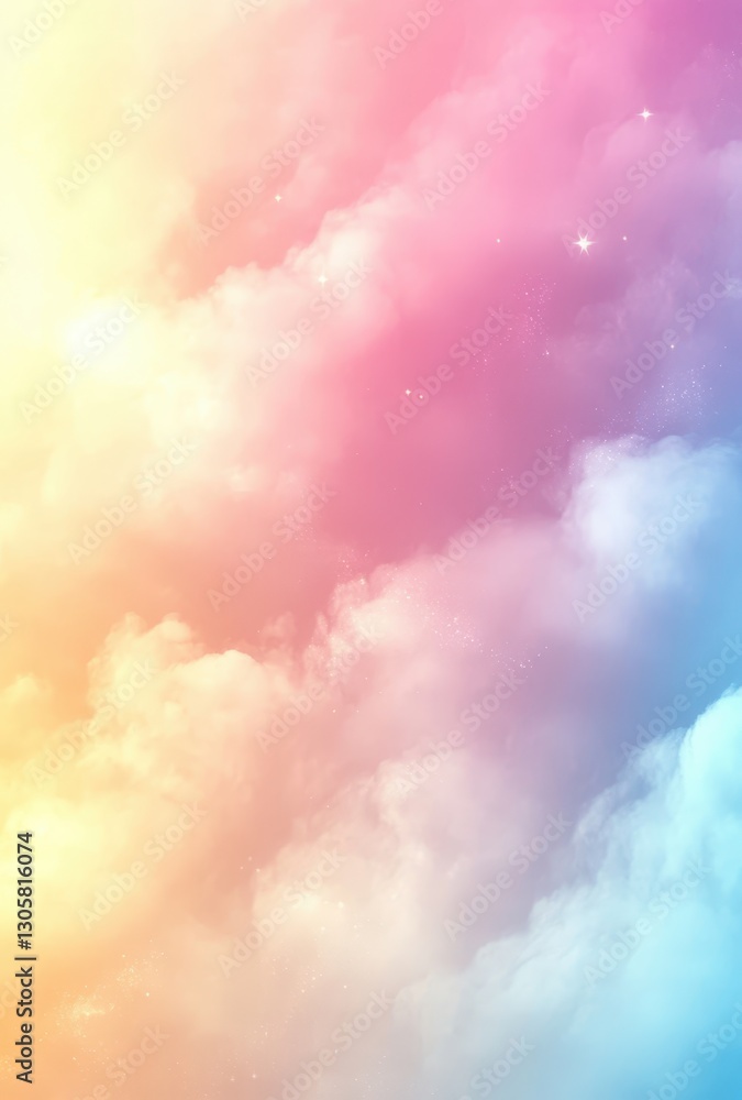 Poster dreamy colorful clouds with soft pastel tones creating a serene and tranquil background perfect for 