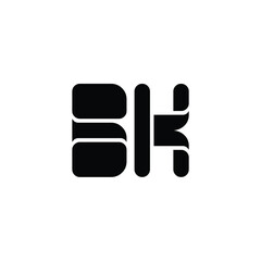BK monogram logo design letter text name symbol monochrome logotype alphabet character simple logo