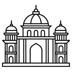 Simple Line Drawing of a Classical Building