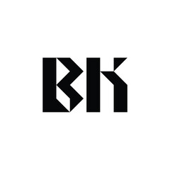 BK monogram logo design letter text name symbol monochrome logotype alphabet character simple logo