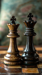Chess king figurine symbolizing strategic leadership, wooden piece demonstrating power and tactical decision-making on game board