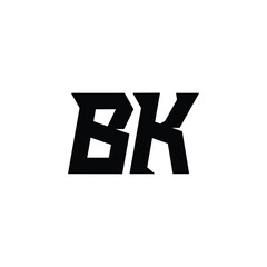 BK monogram logo design letter text name symbol monochrome logotype alphabet character simple logo