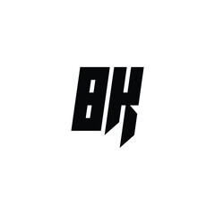 BK monogram logo design letter text name symbol monochrome logotype alphabet character simple logo
