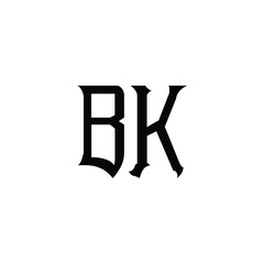 BK monogram logo design letter text name symbol monochrome logotype alphabet character simple logo