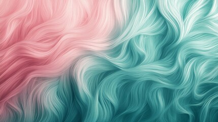 Fototapeta premium Soft teal and pink pastel gradient, delicate flowing waves with subtle texture