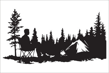 Obraz premium Outdoor Adventure Camp Elements – Flat Vector Illustration Pack