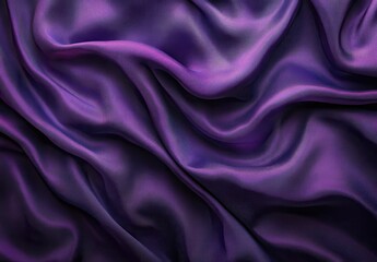 Fototapeta premium Elegant purple satin fabric draping gracefully showcasing intricate folds and textures ideal for fashion, textile design, and artistic backgrounds