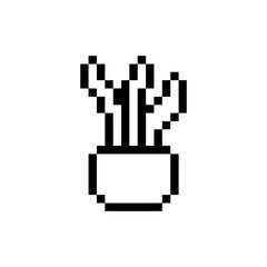 Fototapeta premium green plant in a vase pixelated
