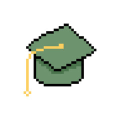 Fototapeta premium graduation cap design pixel art