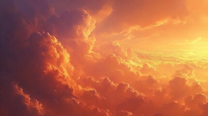 Fototapeta premium Warm amber and copper clouds, glowing and rich with subtle transitions