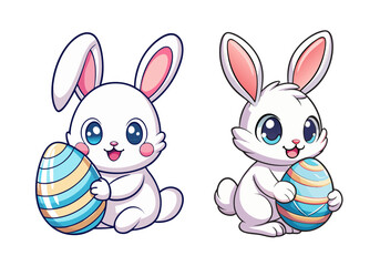 cute bunny for easter day .vector illustration