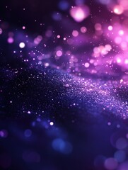 Ethereal Background of Shimmering Dust Particles in Purple and Blue Hues Creating a Dreamlike Atmosphere for Artistic and Creative Designs