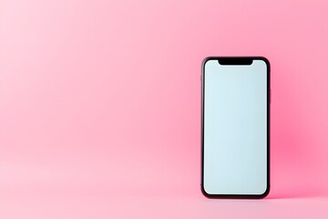 Minimalist Pink Smartphone Screen with Abstract Geometric Design and Quote Template