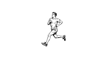 Energetic young man running fast, dynamic movement