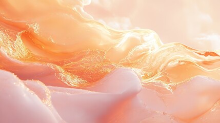 Fototapeta premium Warm amber and rose gold clouds, glowing and rich with subtle glossy patterns