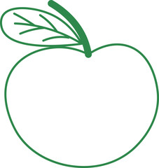 Minimalist Green Apple Illustration