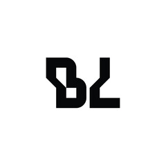 BL monogram logo design letter text name symbol monochrome logotype alphabet character simple logo