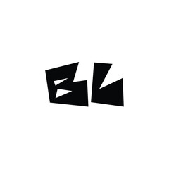 BL monogram logo design letter text name symbol monochrome logotype alphabet character simple logo