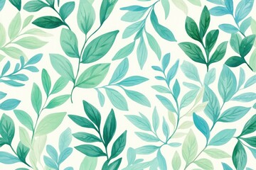 Fototapeta premium Hand-drawn botanical pattern with clean lines and soft natural colors 