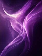 Ethereal Purple Smoke Waves Dancing in the Air Creating a Mystical and Dreamy Atmosphere with Abstract Fluid Forms and Soft Light Effects
