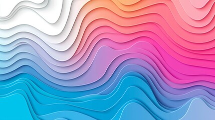 Fototapeta premium Colorful Paper Cut Wave Background Design