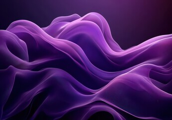 Fototapeta premium Ethereal Purple Wave Patterns Flowing in Soft Motion Against a Dark Background for Abstract Artistic Concepts and Designs
