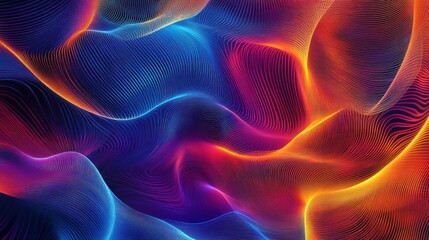 Obraz premium Abstract flowing lines, vibrant colors digital background