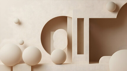 Numeric minimalist design with neutral backdrop