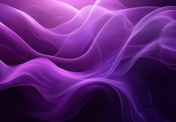 Obraz premium Ethereal Purple Waves Flowing Elegantly in a Dreamy Background with Soft Gradients and Light Effects